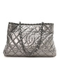 Metallic Calfskin Small Chain Me Tote Silver