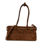 Suede Triangle Medium Bonnie Shoulder Bag Cacao