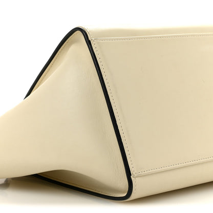 Smooth Calfskin Small Trapeze White Black