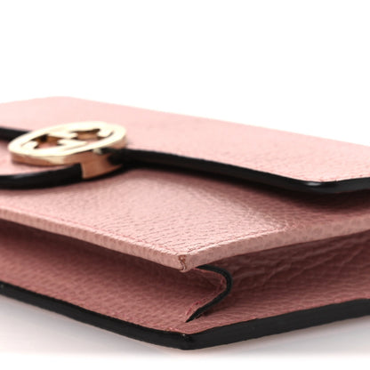 Dollar Calfskin Interlocking G Chain Wallet Soft Pink