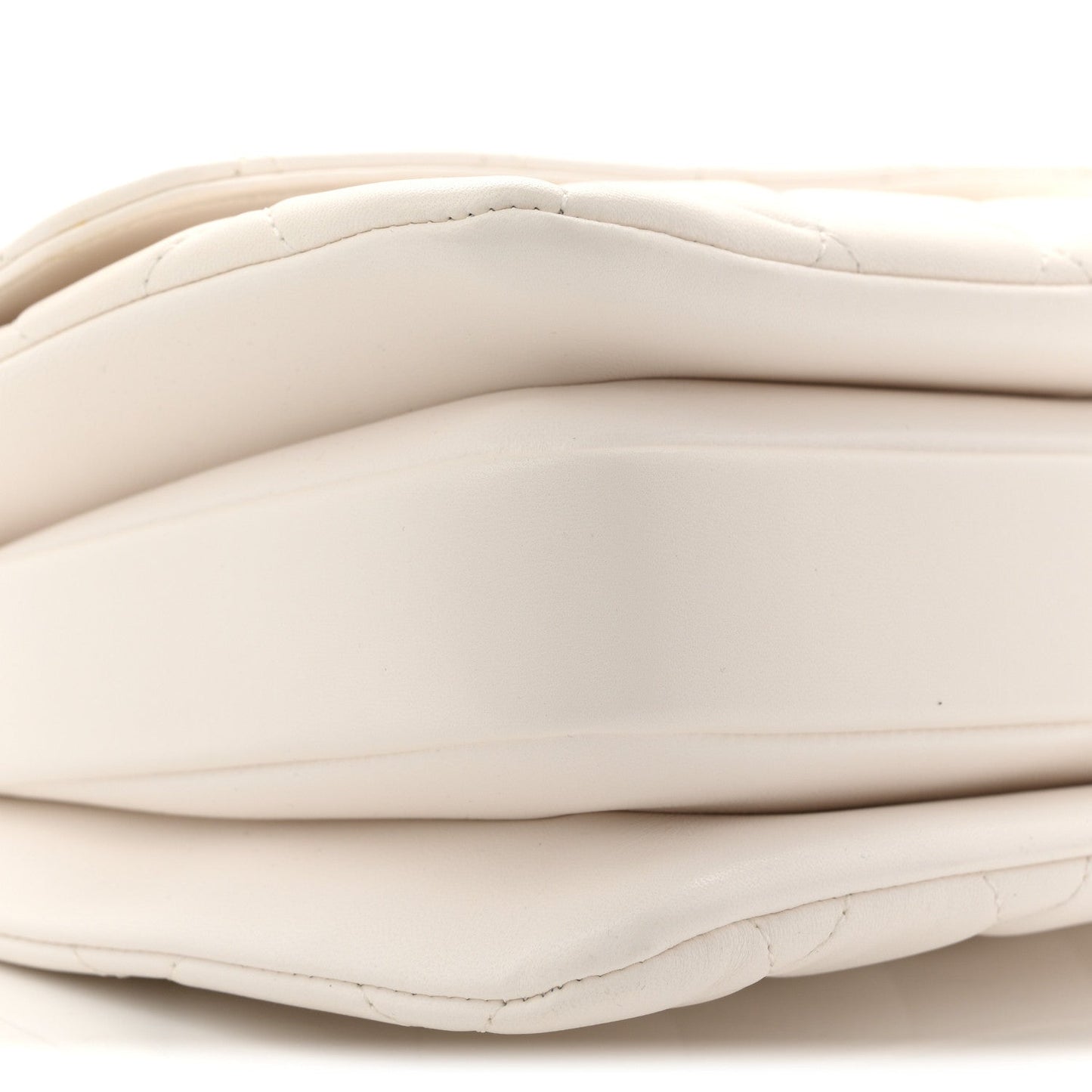Lambskin Lacquered Quilted Small Trendy CC Dual Handle Flap Bag White