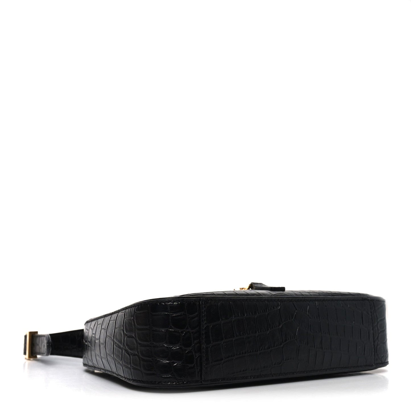 Calfskin Crocodile Embossed Le 5 A 7 Hobo Black