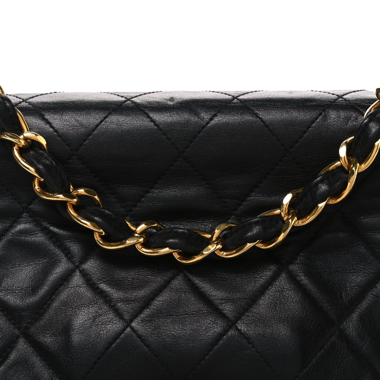 Lambskin Quilted XL Jumbo Single Flap Black