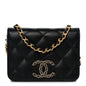 Lambskin Quilted Mini CC Flap Black