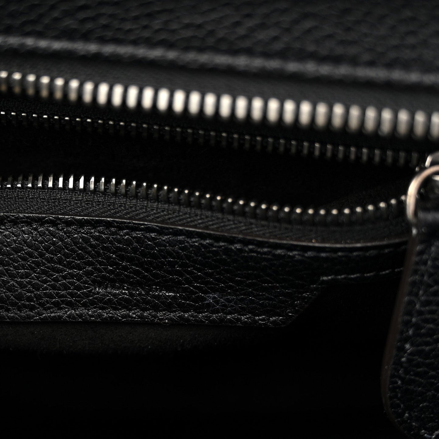 Drummed Calfskin Micro Luggage Black