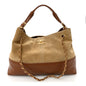 Suede Calfskin Shiny Lambskin Quilted Small Coco Base Shopping Bag Beige Brown