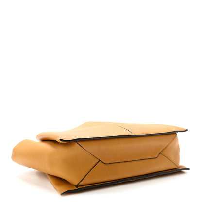Supple Natural Calfskin Medium Tri-Fold Bag Ocre