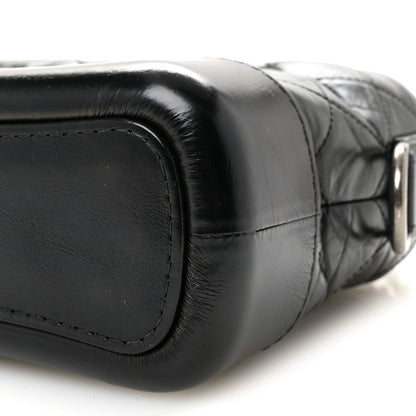 Aged Calfskin Quilted Small Gabrielle Hobo Black