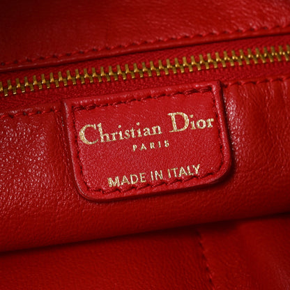 Lambskin Woven Large Dior Soft Tote Rouge Moyen
