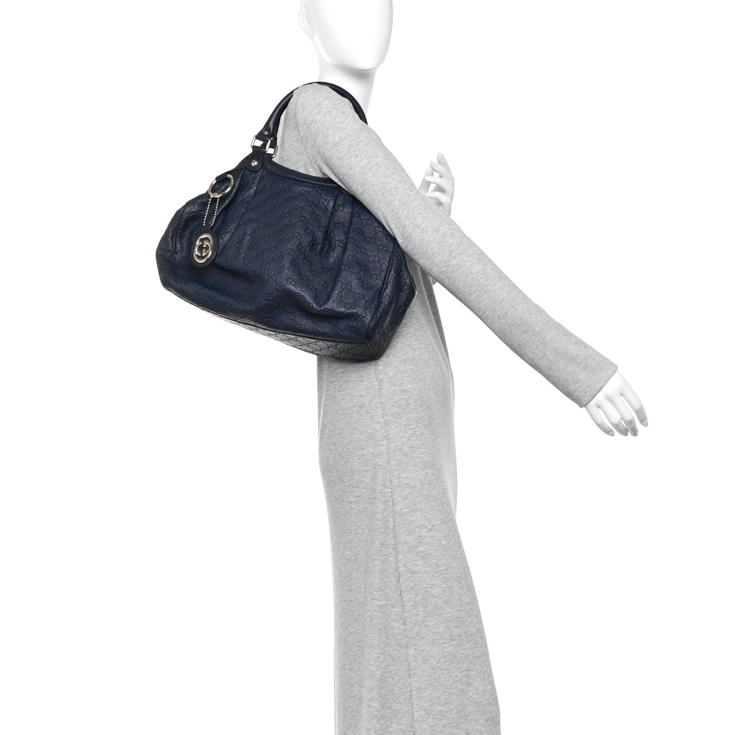 Guccissima Medium Sukey Tote Navy