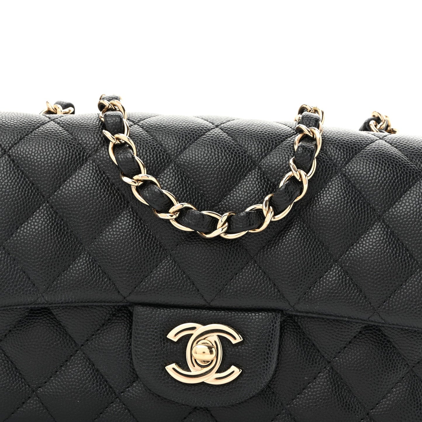 Caviar Quilted Mini Rectangular Flap Black