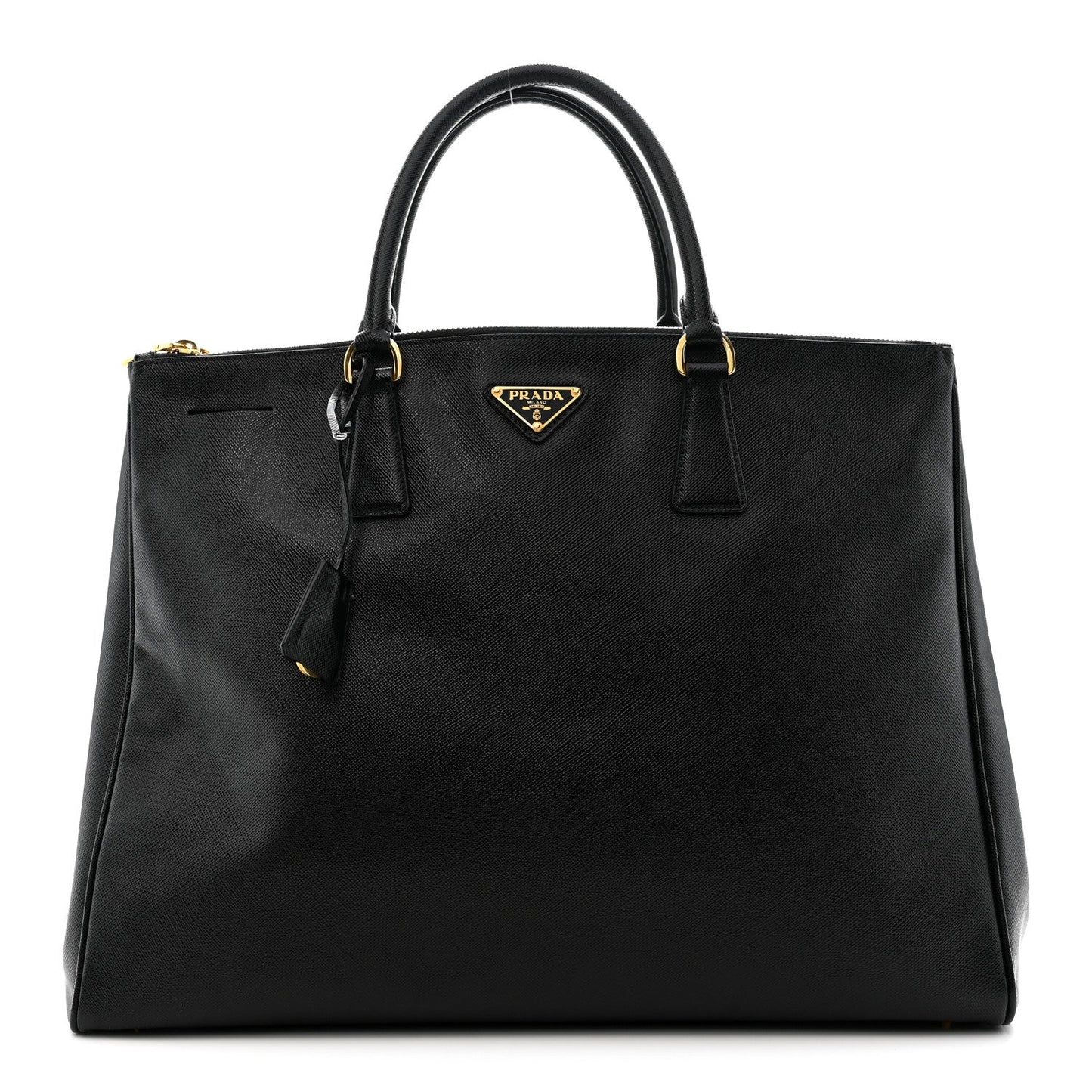 Saffiano Lux Extra Large Galleria Double Zip Tote Black