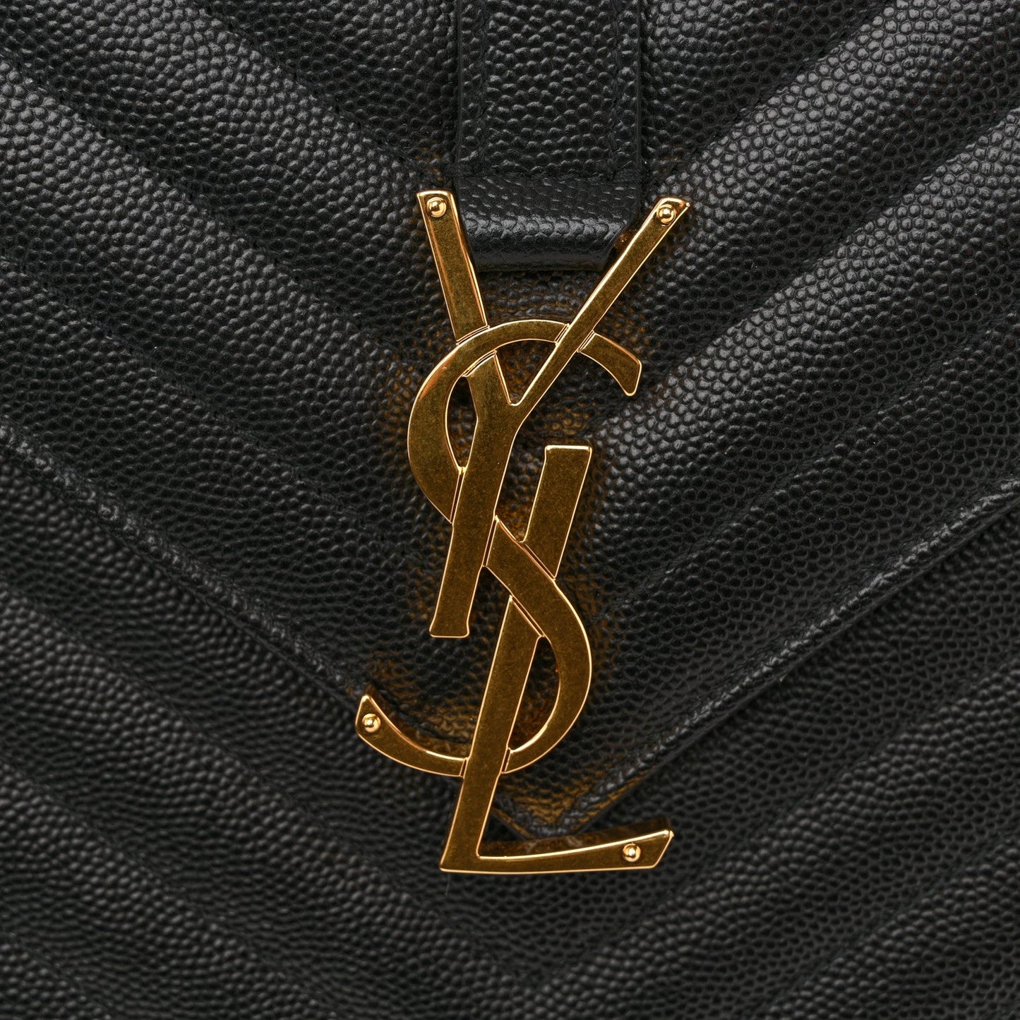 Grain De Poudre Matelasse Chevron Large Monogram Satchel Black