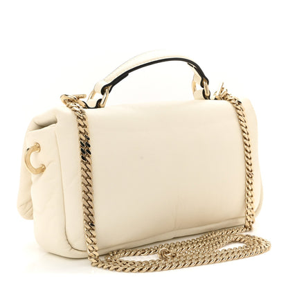 Lambskin Mini GG Milano Top Handle Shoulder Bag White