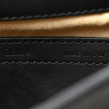 Calfskin Mini Marcie Metal Bar Trim Crossbody Bag Black