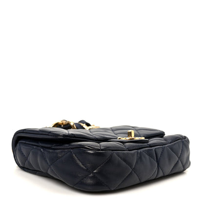 Lambskin Quilted Small Funky Town Flap Blue