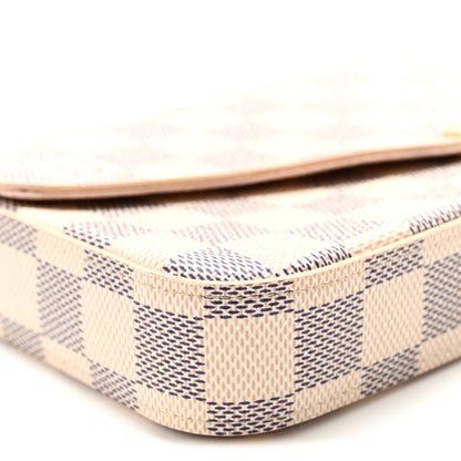 Damier Azur Pochette Felicie Chain Wallet Rose Ballerine