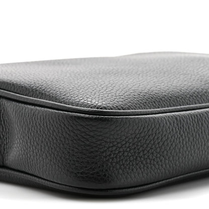 Pebbled Calfskin Shoulder Bag  Black