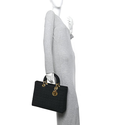Nylon Cannage Large Lady Dior Black