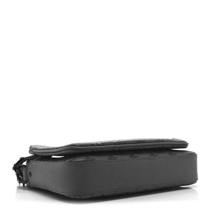 Calfskin Monogram Shadow Trio Messenger Anthracite Gray