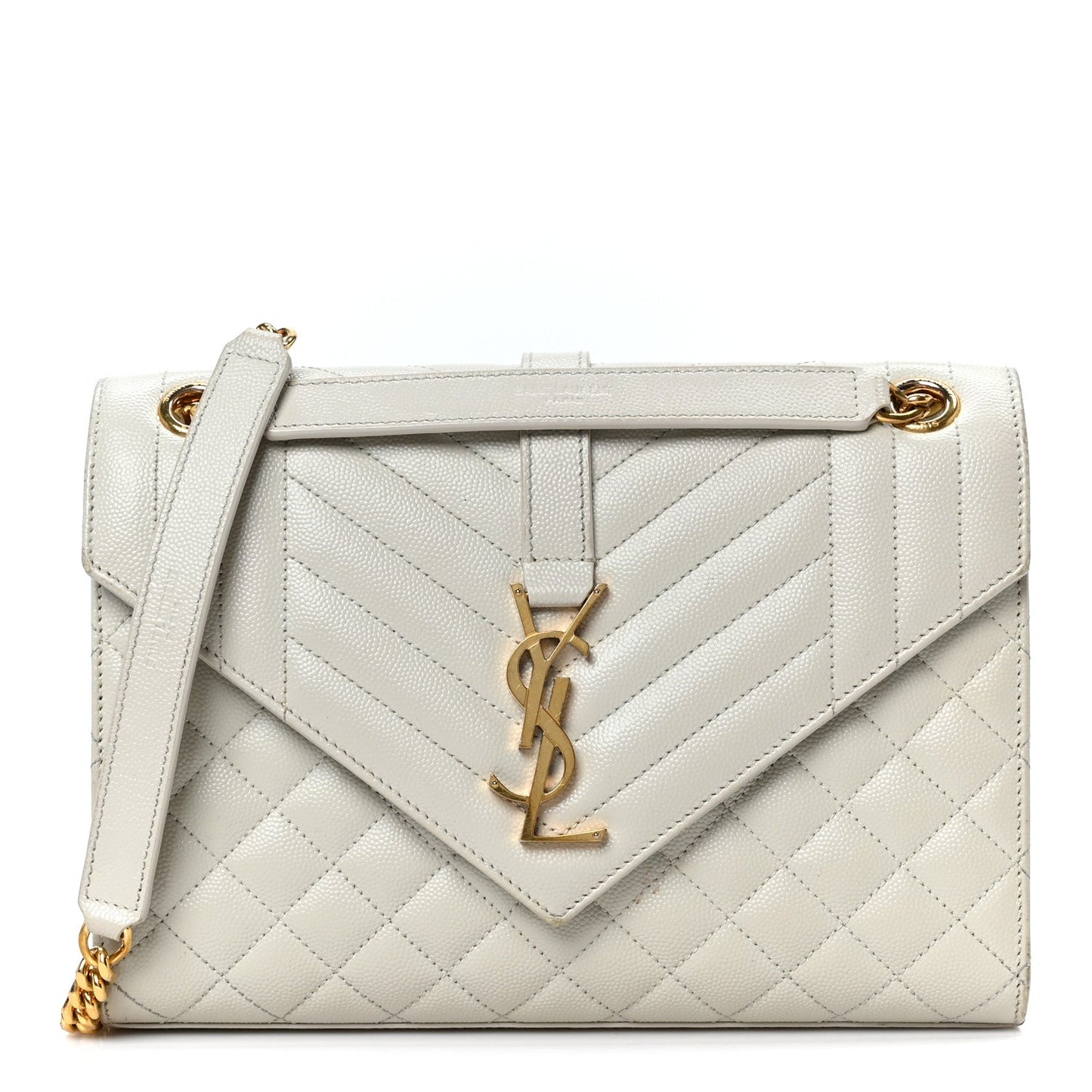 Grain De Poudre Textured Mixed Matelasse Medium Triquilt Monogram Satchel Crema Soft