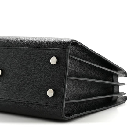 Grained Calfskin Baby Sac De Jour Black