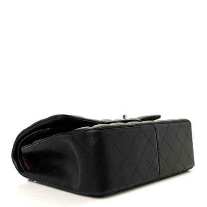 Lambskin Quilted Jumbo Double Flap Black