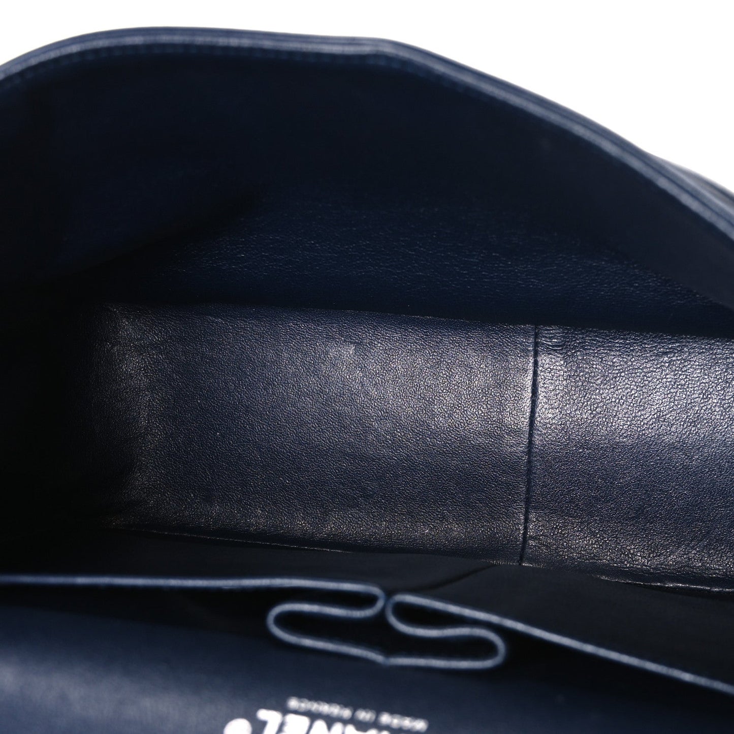 Lambskin Quilted Jumbo Double Flap Navy