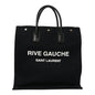 Linen Calfskin Rive Gauche North South Tote Black