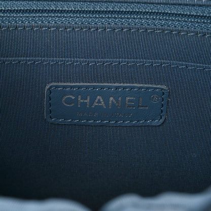 Calfskin Chevron Quilted Small Urban Spirit Backpack Blue