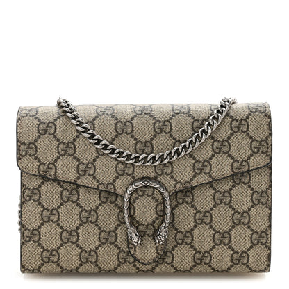 GG Supreme Monogram Mini Dionysus Chain Wallet Beige Taupe