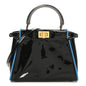 Patent Mini Plexi Handle Peekaboo Iconic Satchel Black Blue