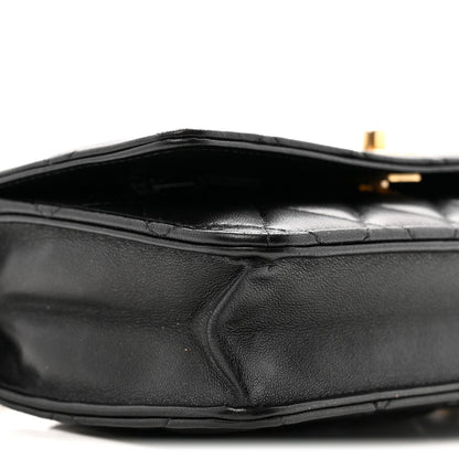 Lambskin Quilted CC Pearl Crush Wallet on Chain WOC Black