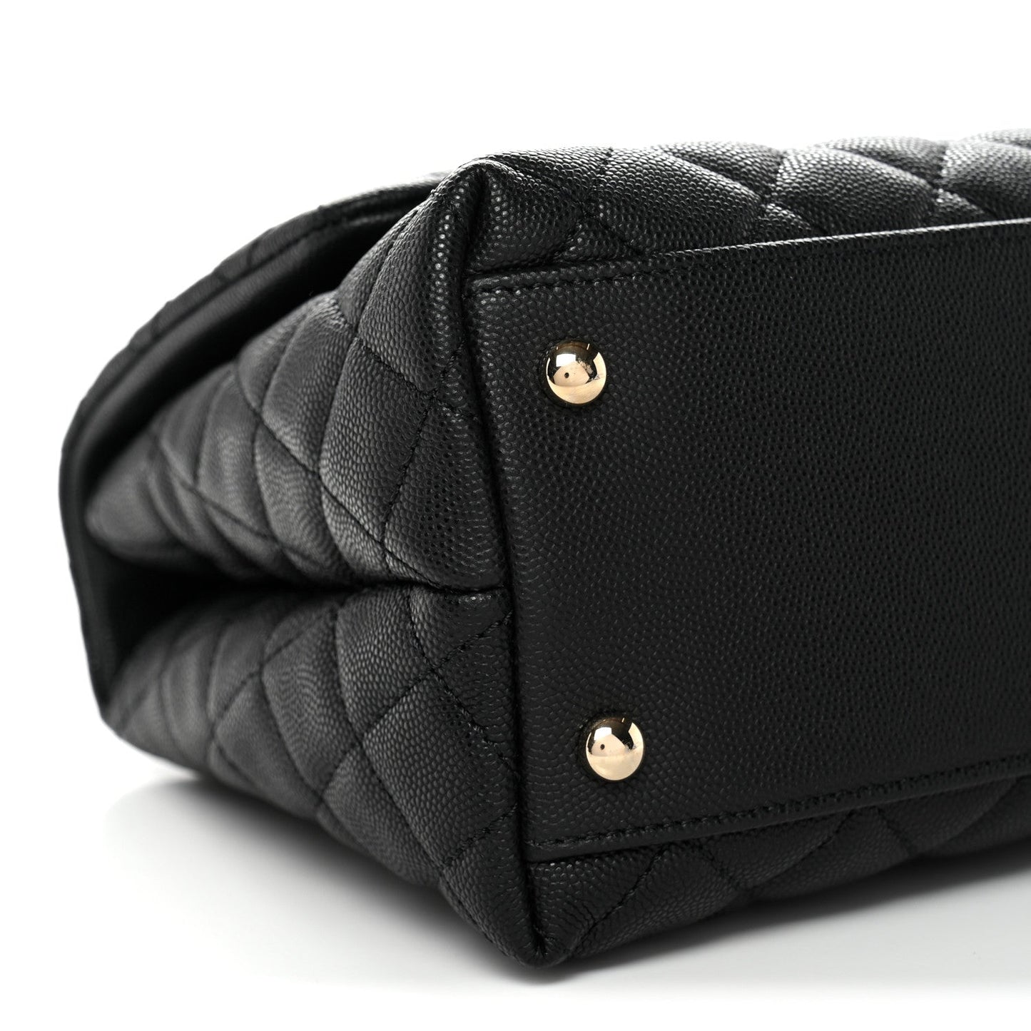 Caviar Quilted Small Coco Handle Flap Black