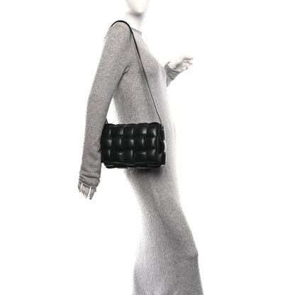 Nappa Maxi Intreccio Padded Cassette Crossbody Bag Black