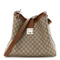 GG Icon Monogram Padlock Shoulder Bag Beige Dark Brown