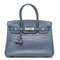 Matte Porosus Crocodile Birkin 30 Bleu Brighton