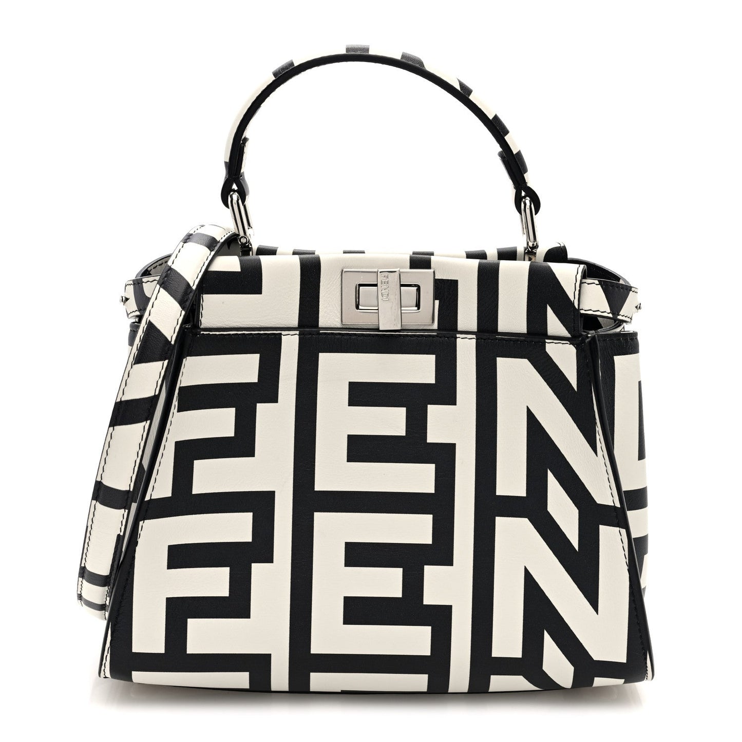 X MARC JACOBS Nappa Mini Peekaboo I SEE U Satchel Black White