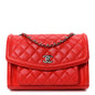 Lambskin Quilted Small Geometric Flap Red