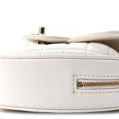 Lambskin Quilted CC In Love Heart Bag White
