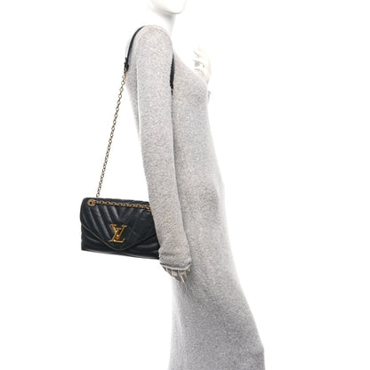 Calfskin LV New Wave Chain Bag Black