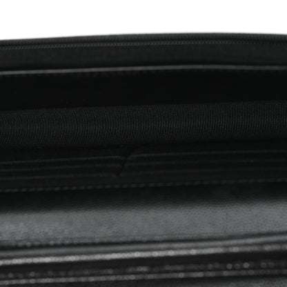 Caviar Quilted Crystal Heart CC Wallet On Chain WOC Black