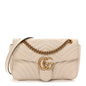 Calfskin Matelasse Small GG Marmont Shoulder Bag White