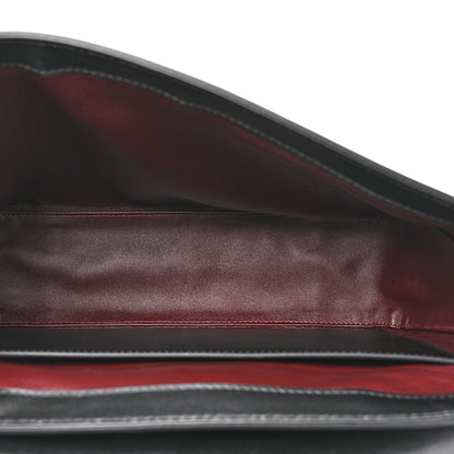 Calfskin Crocodile GG Double Buckle Medium Messenger Bag Black