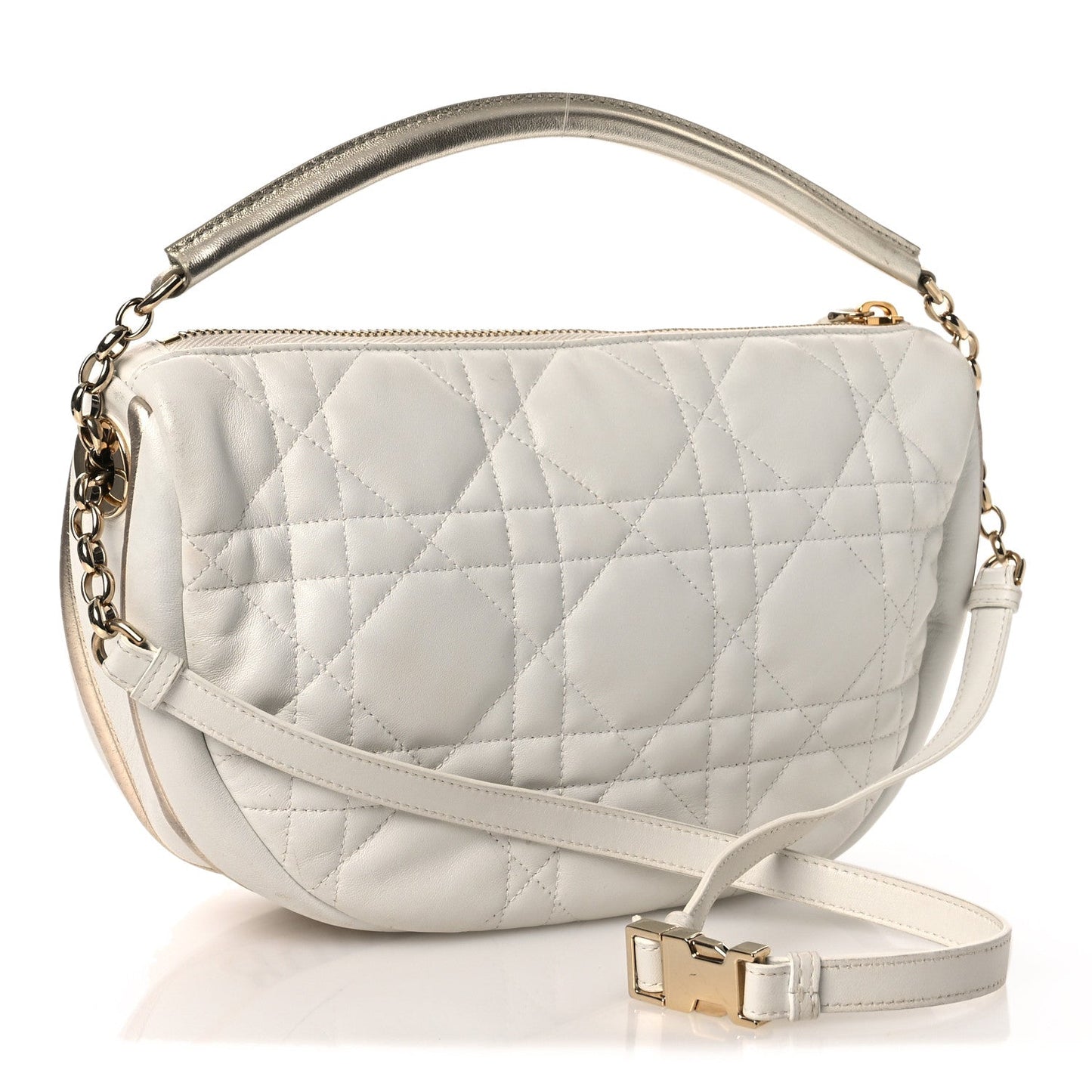 Lambskin Cannage Medium Dior Vibe Hobo Bag Latte
