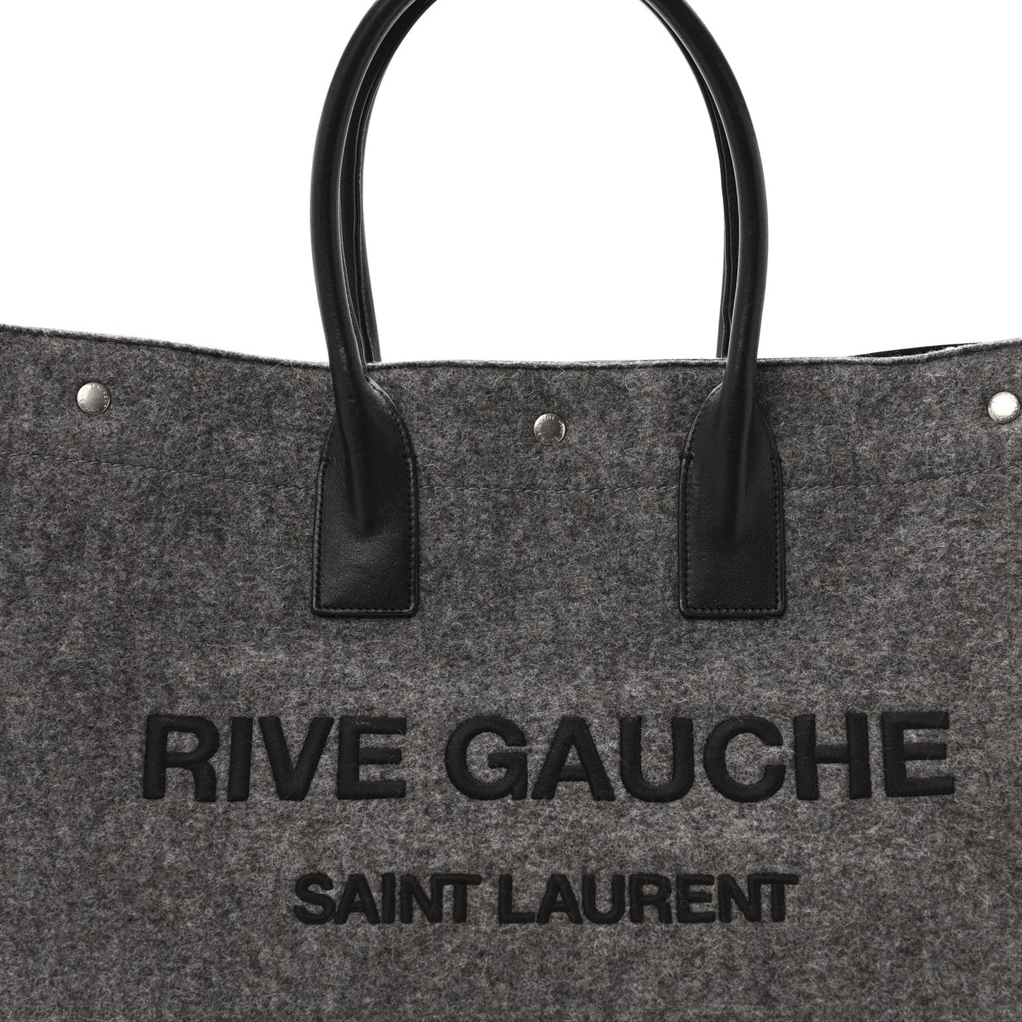Wool Calfskin Rive Gauche Tote Grey