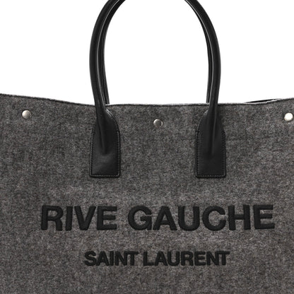 Wool Calfskin Rive Gauche Tote Grey