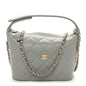 Caviar Quilted Hobo Clutch With Chain Light Green