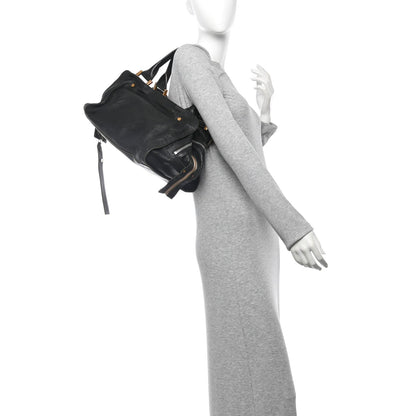 Goatskin Large Dalston Satchel Black
