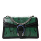 Snakeskin Enamel Small Dionysus Shoulder Bag Green